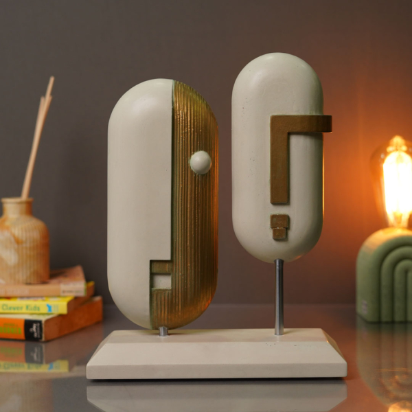 Silent Echo I A Sculptural Expression Of Two Faces, Bound By Quiet Reflection